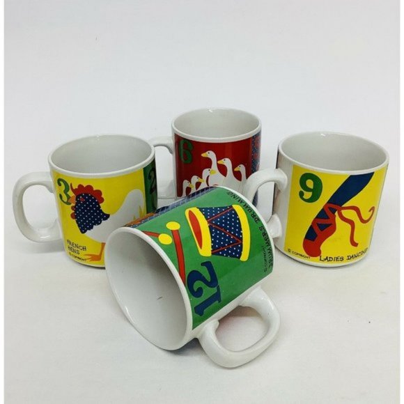 Vintage 983 12 Days Of Christmas Coffee Mugs Set - www.disolcolor.com